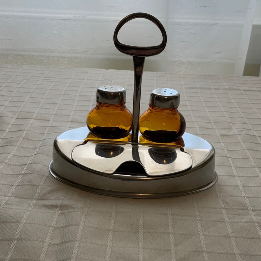 Amber Glass Salt and Pepper shakers